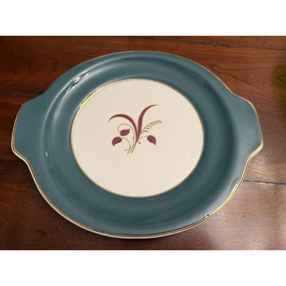The Harker Pottery Co 22KT PLAT. Oval Serving Platter (13